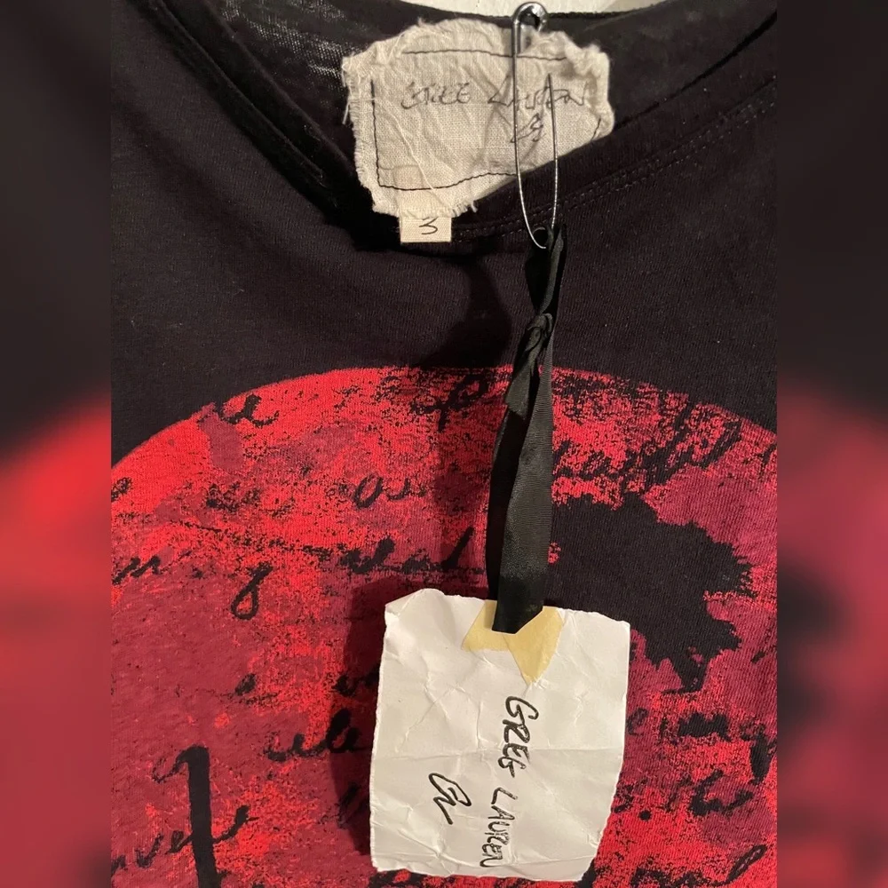 Brand New Greg Lauren "Moonshadows" T-shirt Sz 3|L - Picture 4 of 5